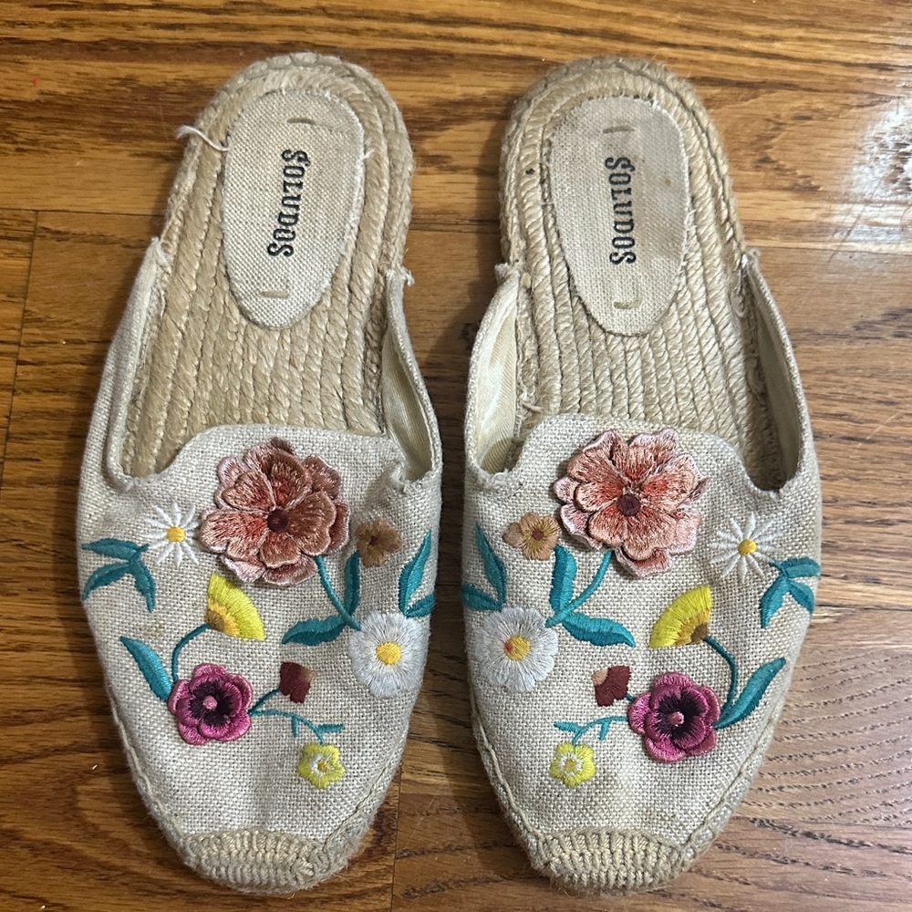 🛍️SALE🛍️ Soludos Rustic Flowers Espadrille Mule Shoes - Picture 4 of 5